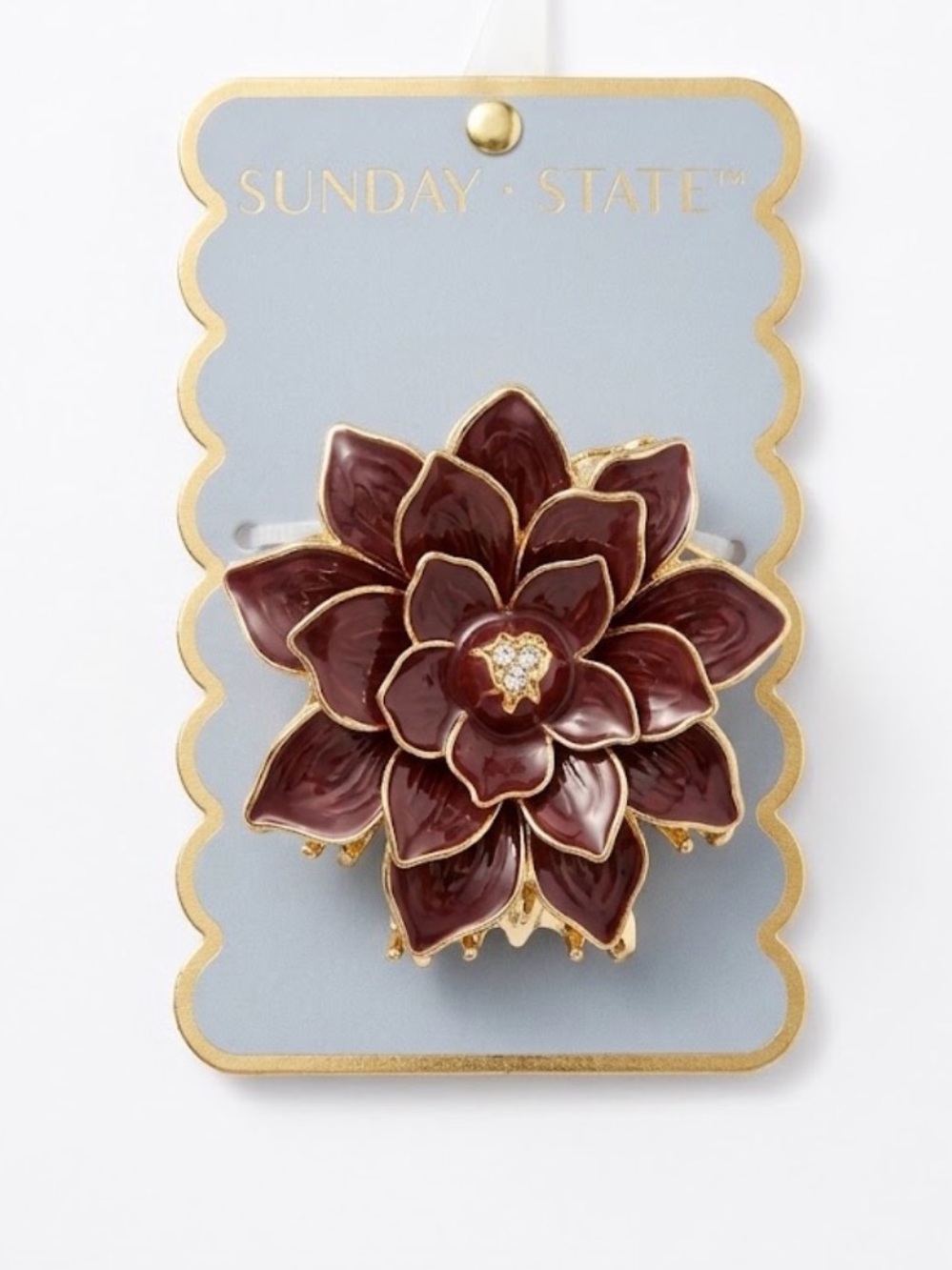 NWT ⚜️🌺⚜️ Sunday State Metal Flower Hair Claw Clip